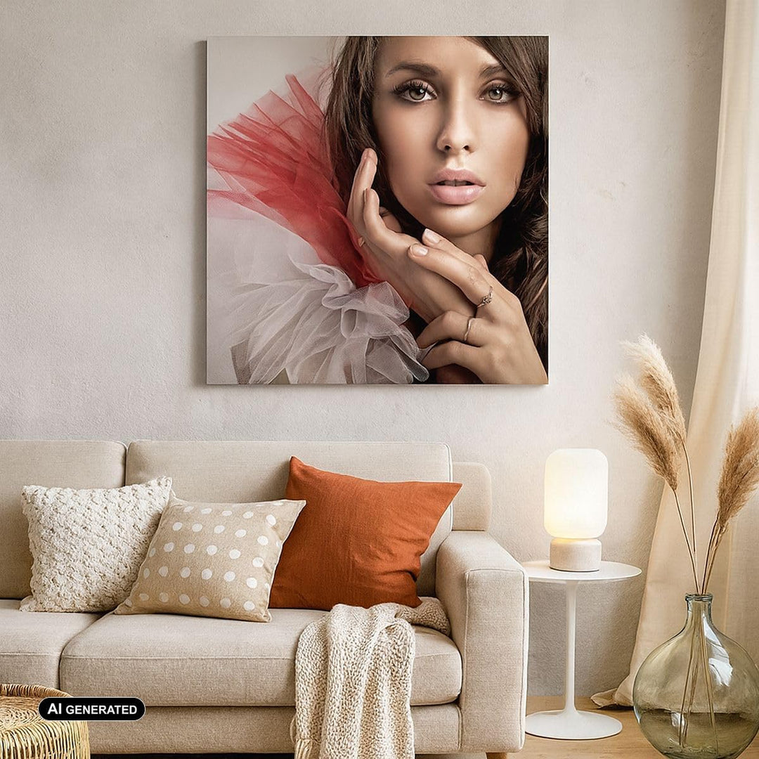 Bilder auf Leinwand Schönheit kleid mode modell Leinwandbild 60x60cm Wandbilder Dekoration Wohnzimme