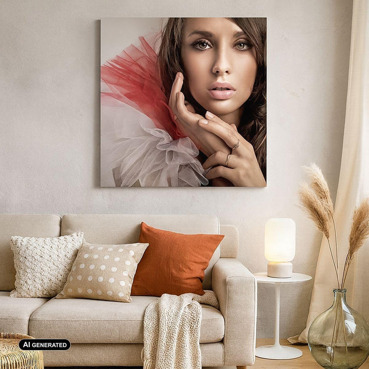 Bilder auf Leinwand Schönheit kleid mode modell Leinwandbild 60x60cm Wandbilder Dekoration Wohnzimme