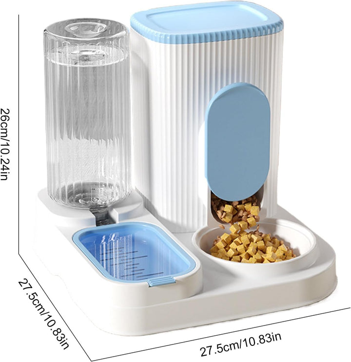 Automatic Cat Feeder, 2 In 1 Purpose Food Dispenser &amp; Water Bowl Set, Large Capacity Design, Removab