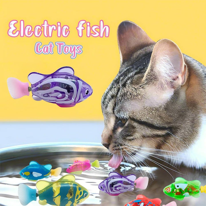 6PCS Elektronischer Haustier Fisch, Schwimmen Roboter Fisch Spielzeug für Katzen, Elektrisches Fisch
