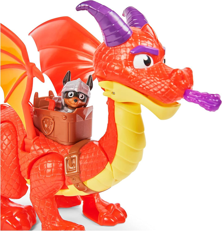 PAW PATROL, Rescue Knights Sparks der Drache Actionfigur mit Spielfigur Claw, Spielzeug geeignet für