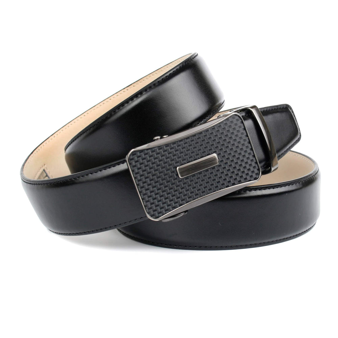 Anthoni Crown Herren Ledergürtel Gürtel 100 Schwarz, 100 Schwarz