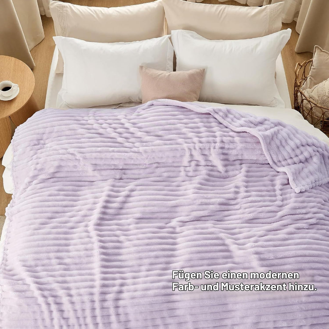 BEDSURE Kuscheldecke Flauschig - Wolldecke &amp; Fleecedecke, Sofadecke, Weiche Warme Grobe Korddecke fü
