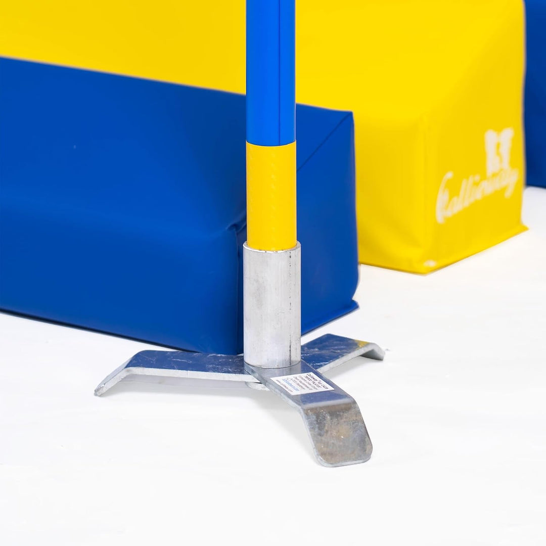 Callieway® Agility Soft-Weitsprung "SOSPIRI" - FCI konform (gelb/blau) inkl. 4 Ecksteher (blau) Gelb