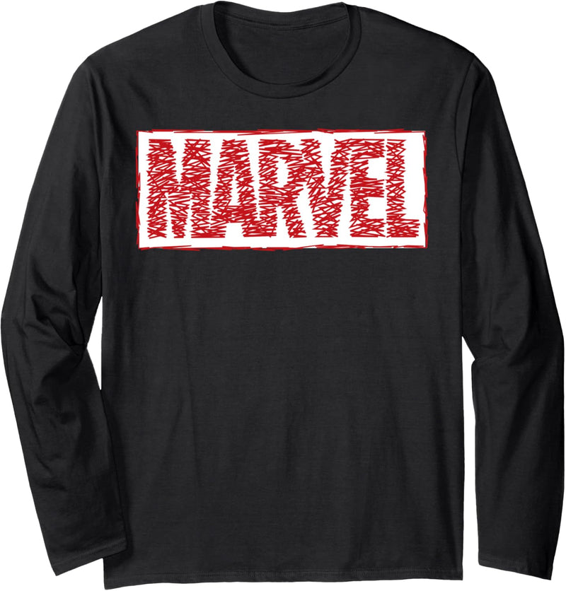 Marvel Text Scribble Logo Langarmshirt