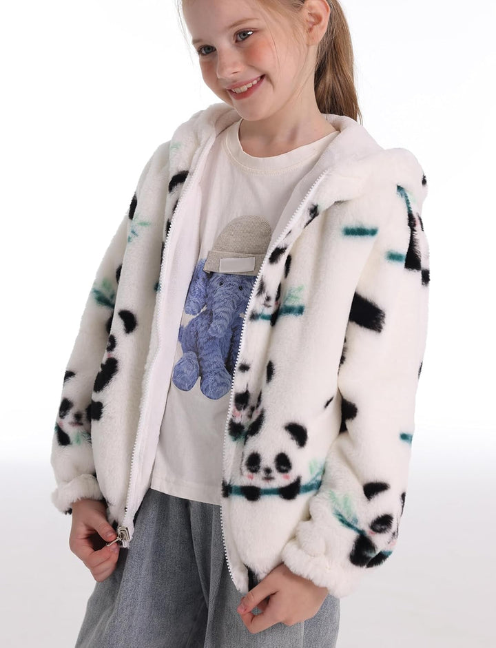SEAUR Kuscheljacke Mädchen Flauschig Teddy-Fleece Hoodie Jacke Kinder Kuschelig Plüsch Supersoft Man
