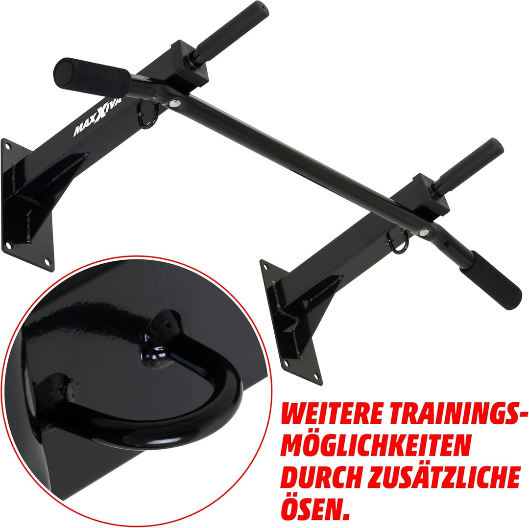 Klimmzugstange für Wandmontage schwarz für Workout Kraftübungen Bodybuilding Fitness-Training Reckst
