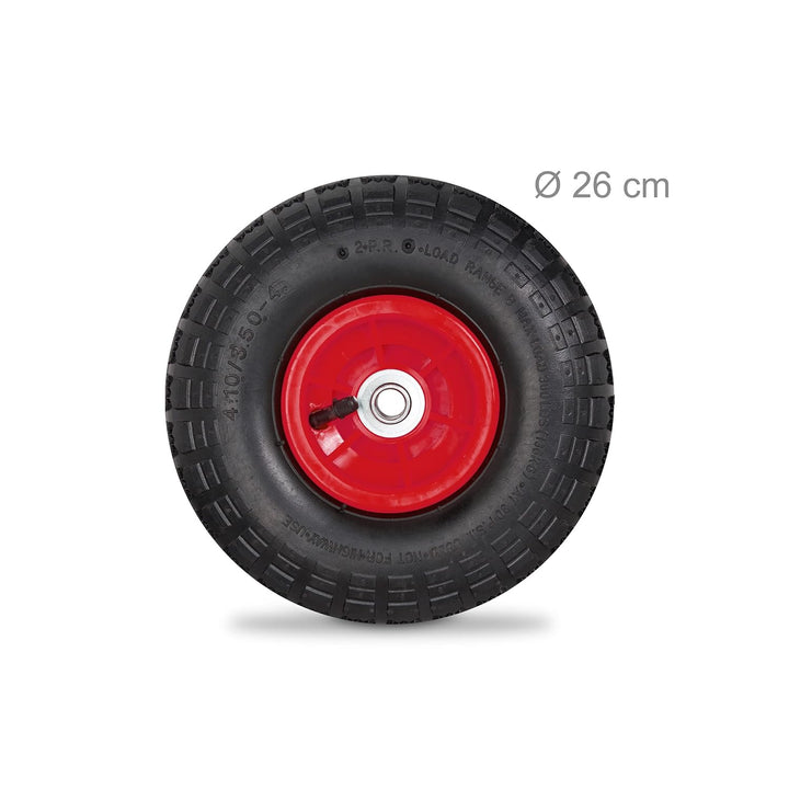 Relaxdays 2X Sackkarrenrad 4.1/3.5-4, luftbereifte Ersatzräder für Bollerwagen, 16mm Achse, 136kg, 2