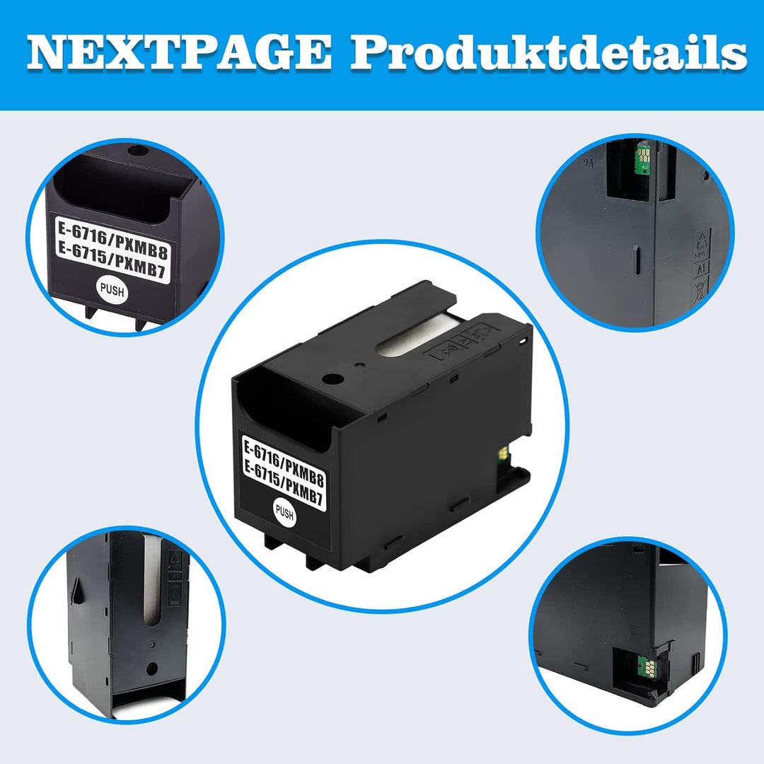 Nextpage Tinten-Wartungsbox für T6716&amp;T6715 oder C13T671600&amp; C13T671500,2 Stücke, passend für WF-472