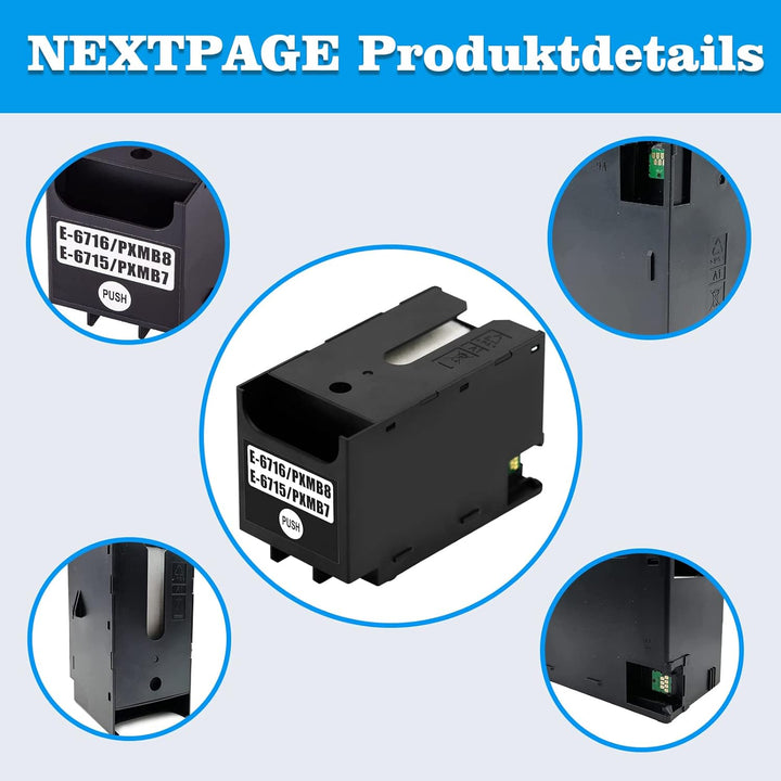Nextpage Tinten-Wartungsbox für T6716&amp;T6715 oder C13T671600&amp; C13T671500,2 Stücke, passend für WF-472
