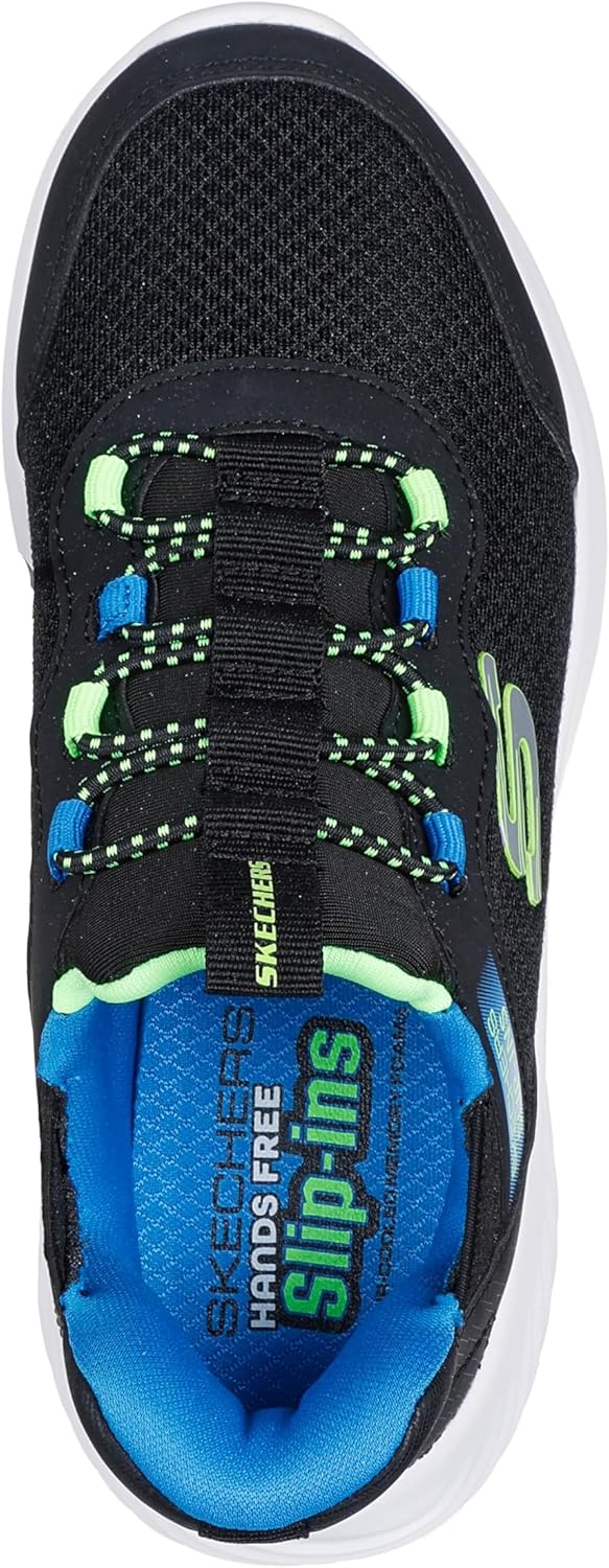 Skechers Jungen Glide-step Sport Wave Blitz Sneaker 27 EU Black Synthetic Textile Blue Black Trim, 2
