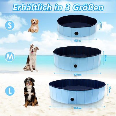 Vigevee Hundepool für Kleine Hunde 80x20cm Hundepool fur Grosse Hunde Hundebadewanne Hunde Planschbe