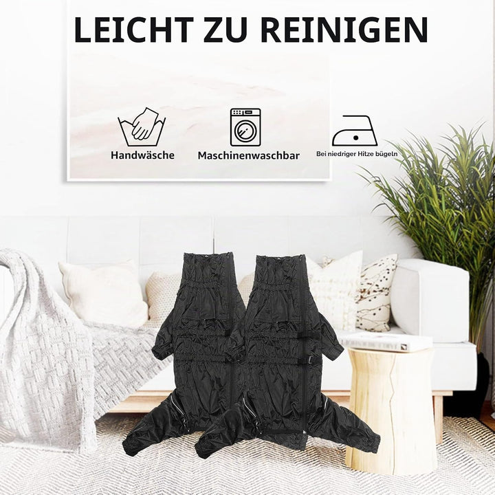 MOREZI Hunderegenmantel, hoher Kragen wasserdicht, Regenmantel-Set mit Reflexstreifen und Reissversc