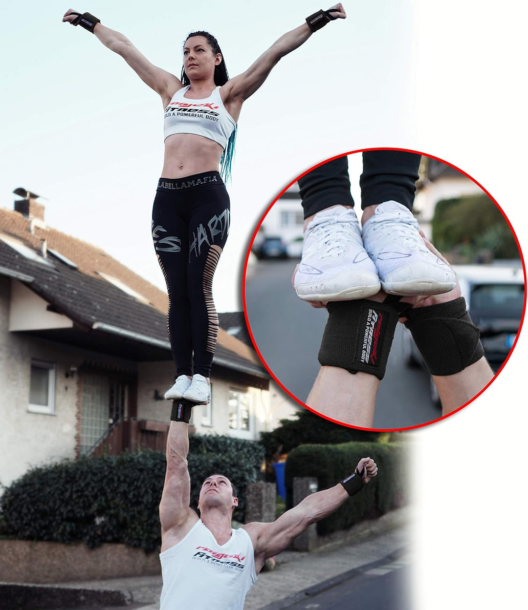Handgelenk Bandagen + Fast Grip Zughilfen [Set] Profi Schnellverschluss (+ Trainingspläne) für Fitne