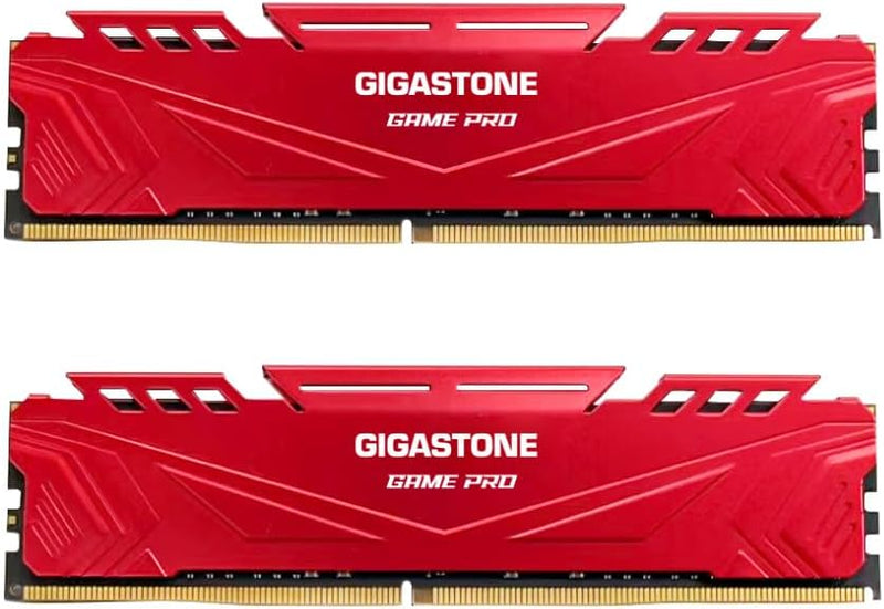 [DDR4 RAM ] Gigastone Red Game PRO Desktop RAM 32GB (2x16GB) DDR4 Ram 32GB DDR4-3200 MHz PC4-25600 C