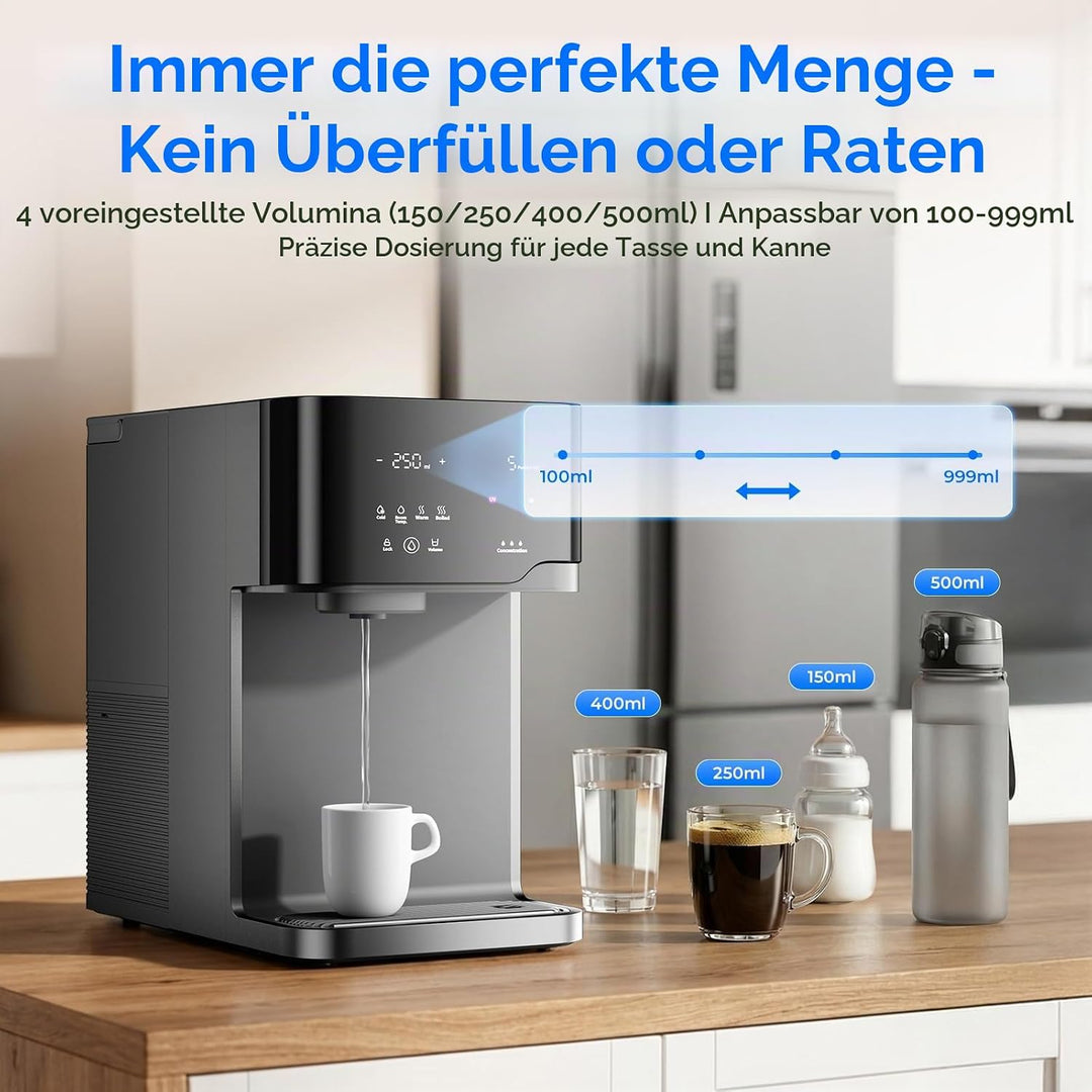 Osmoseanlage Wasserbar mit Wassersprudler, Auftisch Heisswasserspender &amp; Eiswasserspender, 6-Stufen