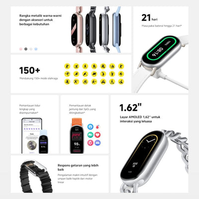 Xiaomi Smart Band 9 Fitness Tracker, AMOLED Display with 1200 Nits, Sp02 Tracking, Sleep and Heart R