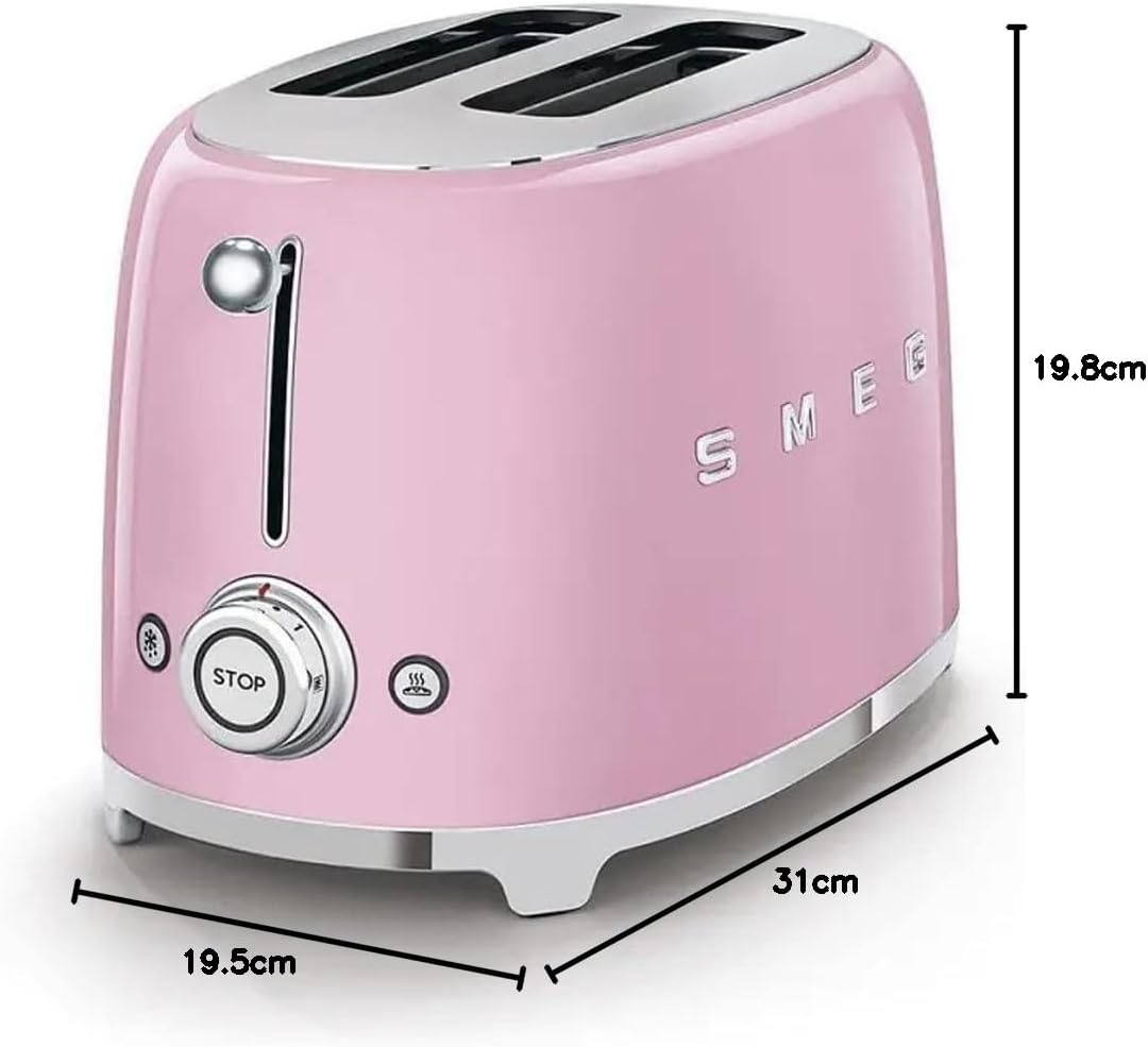 Smeg TSF01PKEU Toaster 2 Scheiben, cadillacpink, Rosa