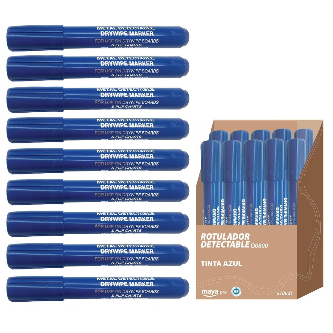 Maya Professionelles Werkzeug Q0800–2/2 Marker Detectable Pro von Metallen und X-Ray, blau, 10 Stück