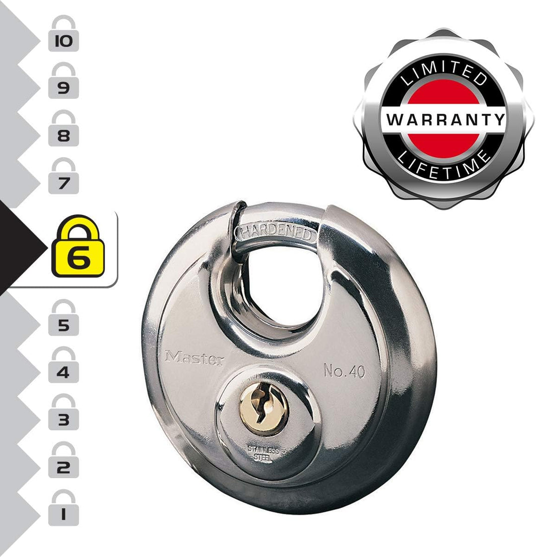 MASTER LOCK 40EURD Diskus Vorhängeschloss 70mm Disc Design, Disc Design