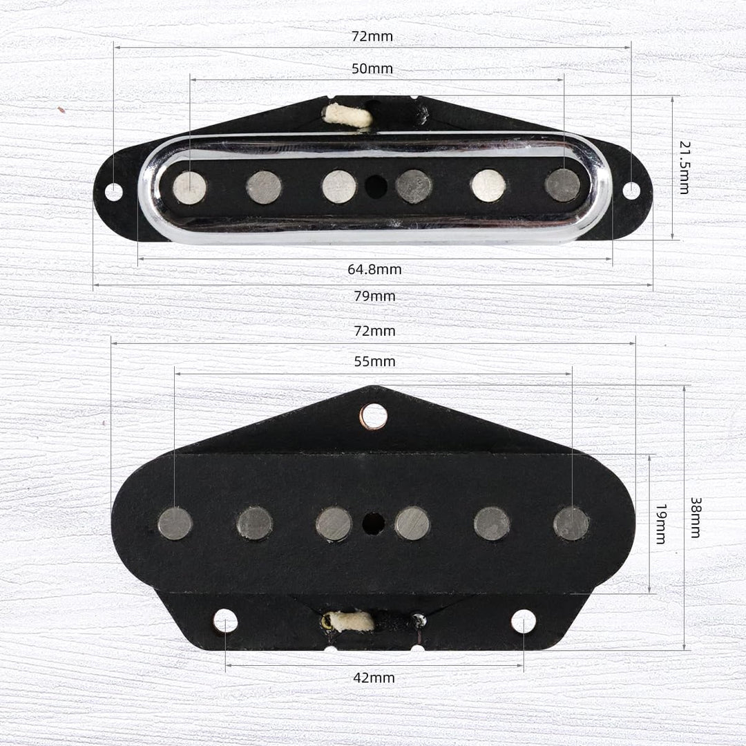 Alnico 5 Tele Bridge Pickup & Neck Pickup Tele Pickup Set Fit Telecaster Gitarre Part Vintage-Schwar