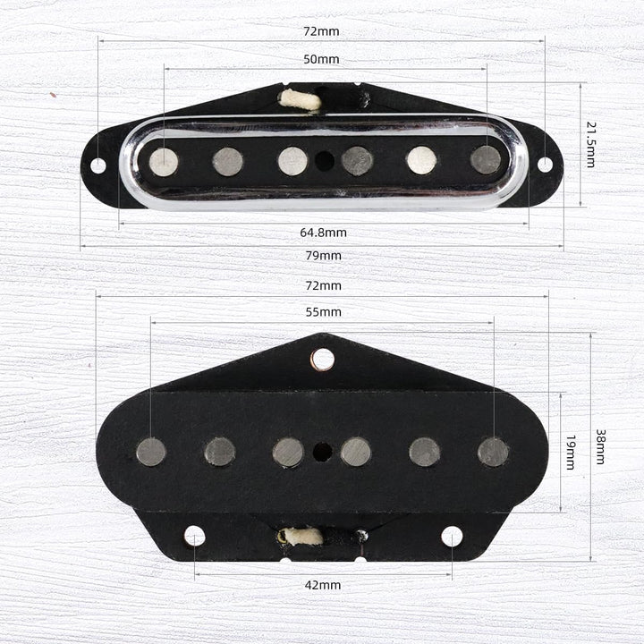 Alnico 5 Tele Bridge Pickup & Neck Pickup Tele Pickup Set Fit Telecaster Gitarre Part Vintage-Schwar
