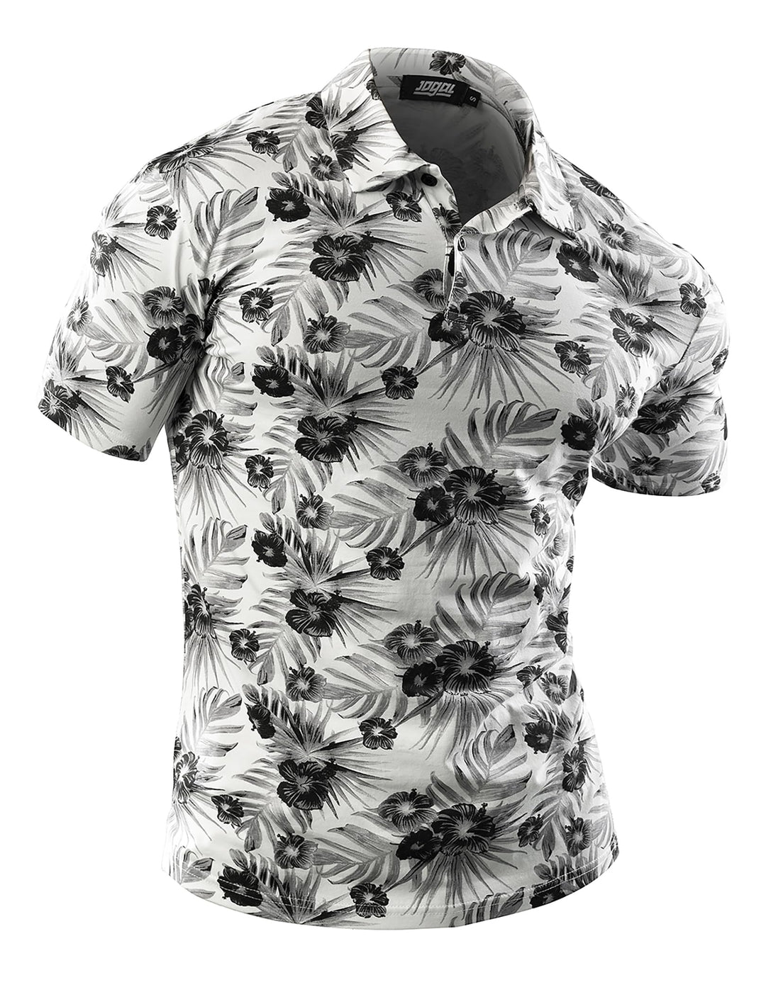 JOGAL Herren Golf Poloshirts Kurzarm Floral Sommer Freizeithemd Regular Fit Sport Outdoor Polo Tshir