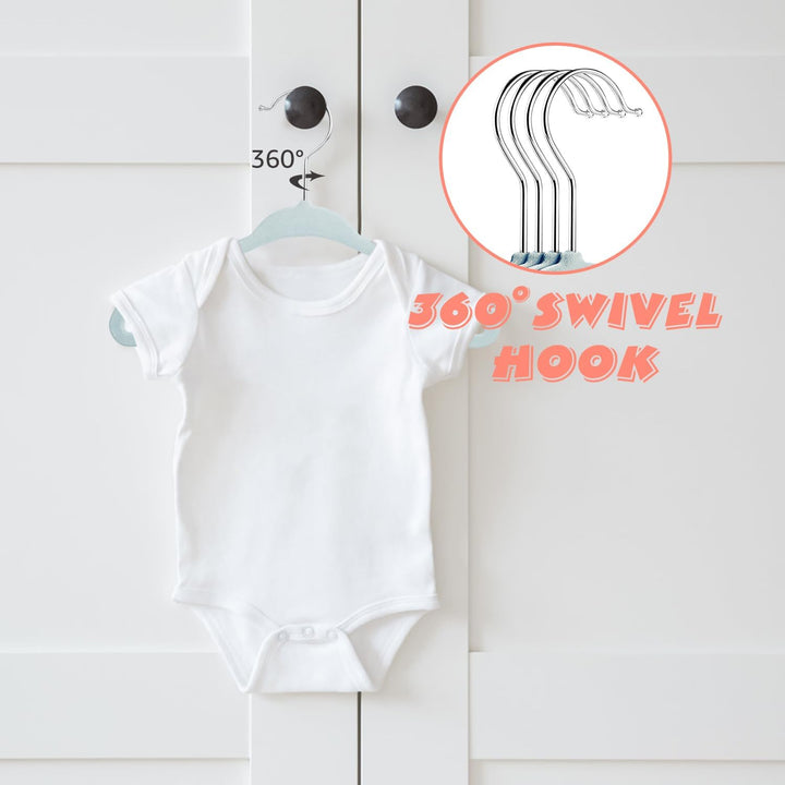 Mangokit Basics Kids Velvet Hangers 50 Pack, Anti-Rutsch-Baby-Bügel, platzsparende Nursery Kleiderbü