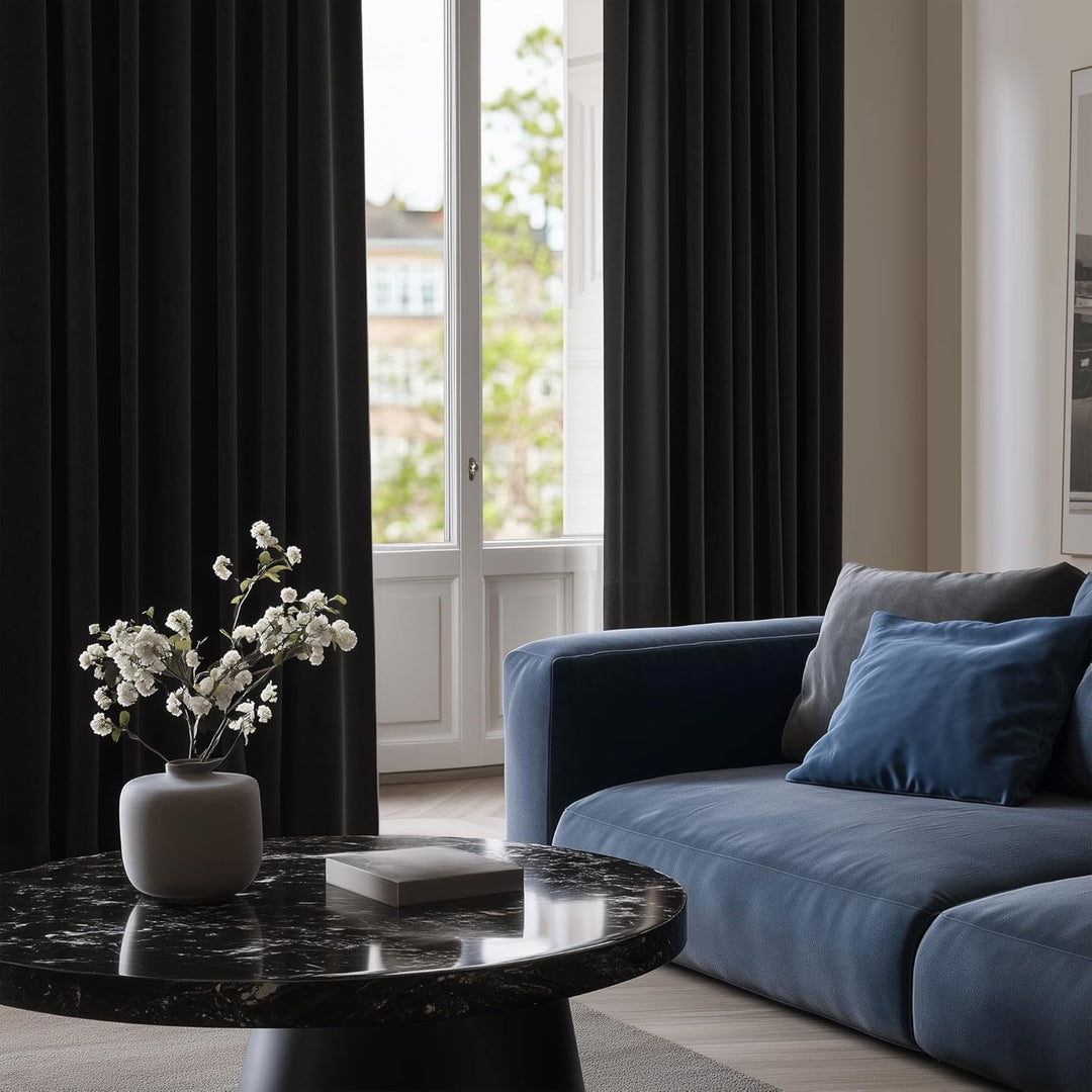 Deconovo Vorhänge Blickdicht Ösen Gardinen Thermovorhang Kälteschutz Winter, 160x107 cm(HöhexBreite)