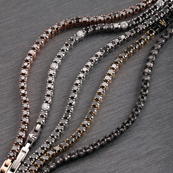 Maserati Jewels Herren Armband aus Stahl, IP GUN, CZ - JM222AVC06