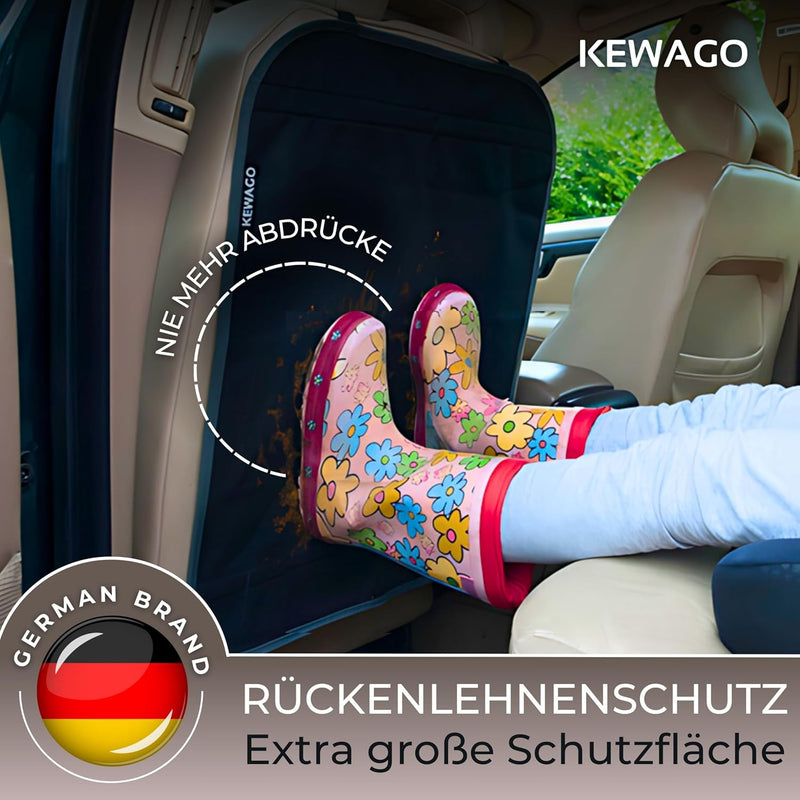 Kewago Rückenlehnenschutz Auto Kinder, Sitzschoner Auto Rückenlehne für die Rückseite der Vordersitz
