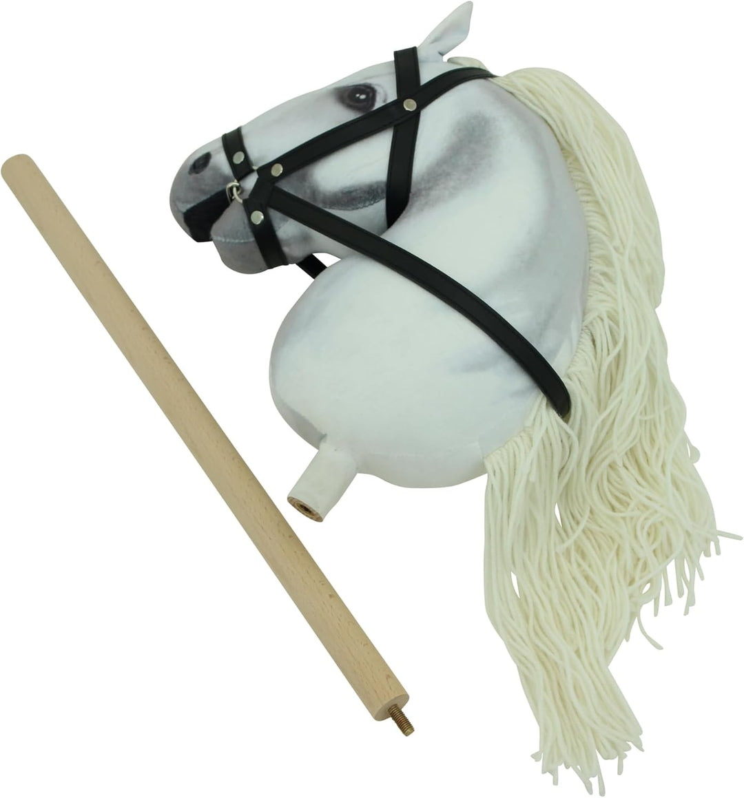 Sweety Toys Hobbyhorse Steckenpferd weiss geeigent für Hobbyhorsing & Transportbeutel Turnbeutel