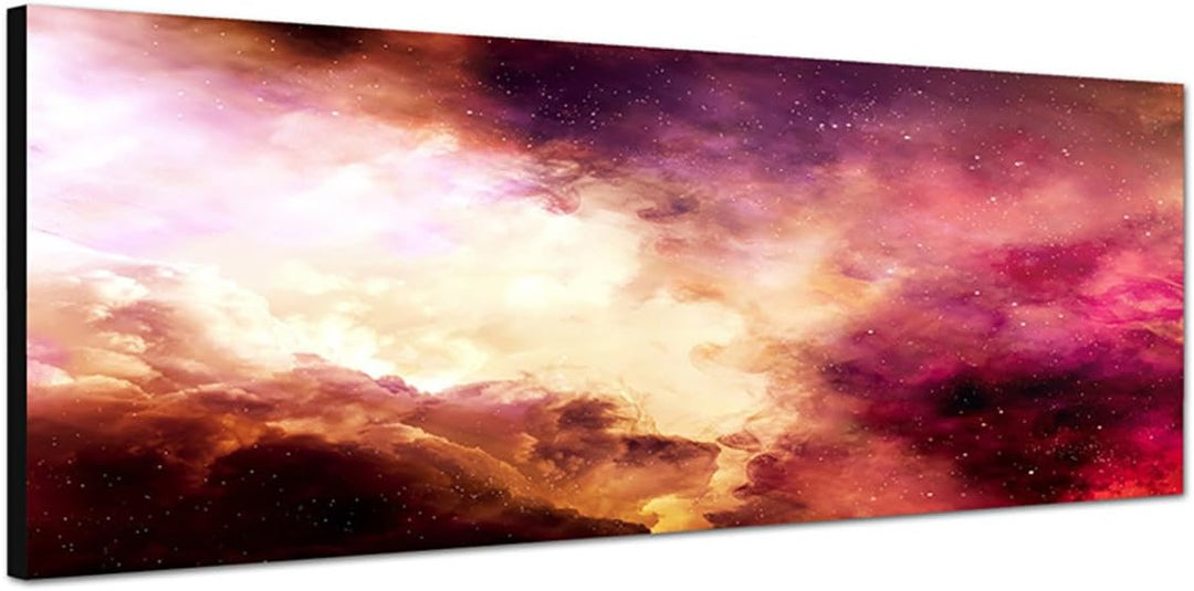 Paul Sinus Art Panoramabild auf Leinwand und Keilrahmen 150x50cm Weltall Planet Erde Galaxie