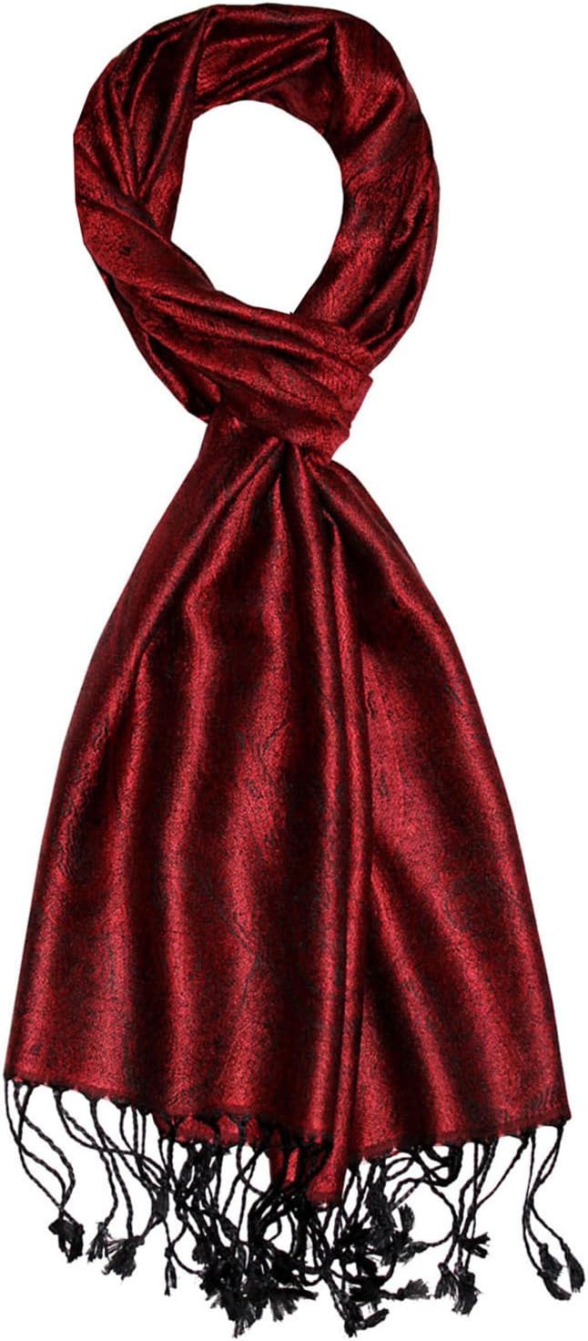 Lorenzo Cana Damen Seidenschal Schal 100% Seide jacquard gewebt harmonische Farben mit Fransen 35 x