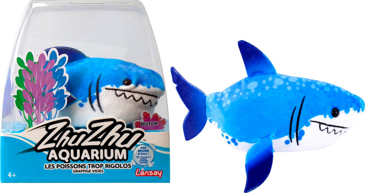 Lansay ZHU ZHU Aqua – Martin der Hai – Blau – Weiches &amp; interaktives Plüschtier für Kinder ab 4 Jahr