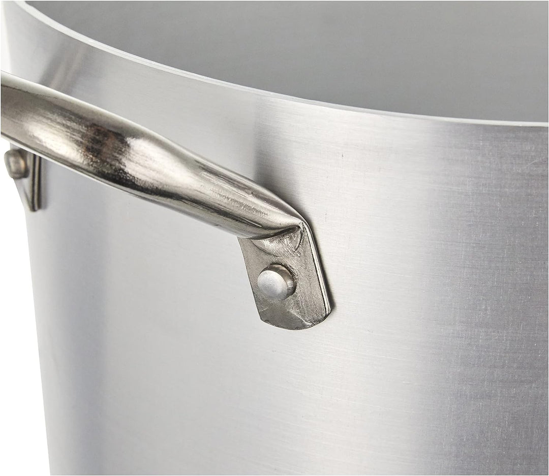 Pentole Agnelli Linie Aluminium 2 mm Topf mit Zwei Griffen aus Edelstahl, Metall, Silber/schwarz, 24