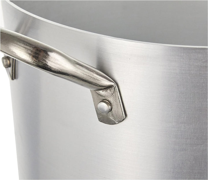 Pentole Agnelli Linie Aluminium 2 mm Topf mit Zwei Griffen aus Edelstahl, Metall, Silber/schwarz, 24