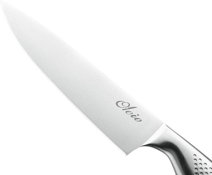 Maestro Messerset mit Messerblock – 6 teilig – Edelstahl Küchenmesser Set mit Block & integriertem M