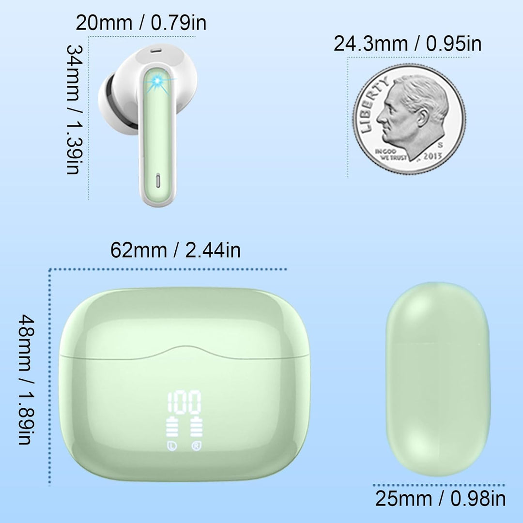 xinwld Bluetooth Kopfhörer, Kopfhörer Kabellos Bluetooth 5.3 In Ear Kopfhörer mit 4 ENC Noise Cancel