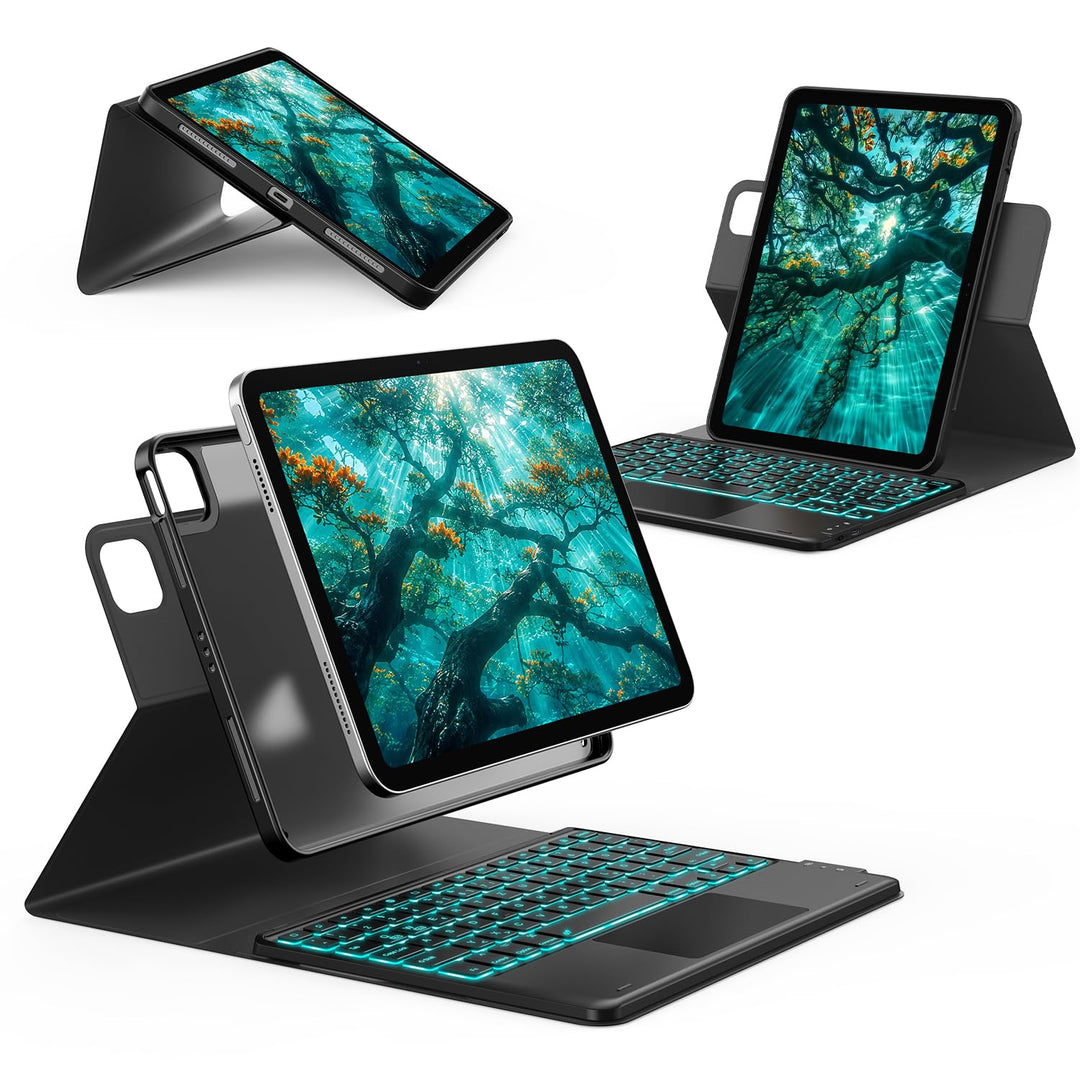 CHESONA Tastatur Hülle für iPad 11 (A16)/10. Gen, Air 11" M4/M3/M2, Air 5/4 | Abnehmbare Bluetooth-T