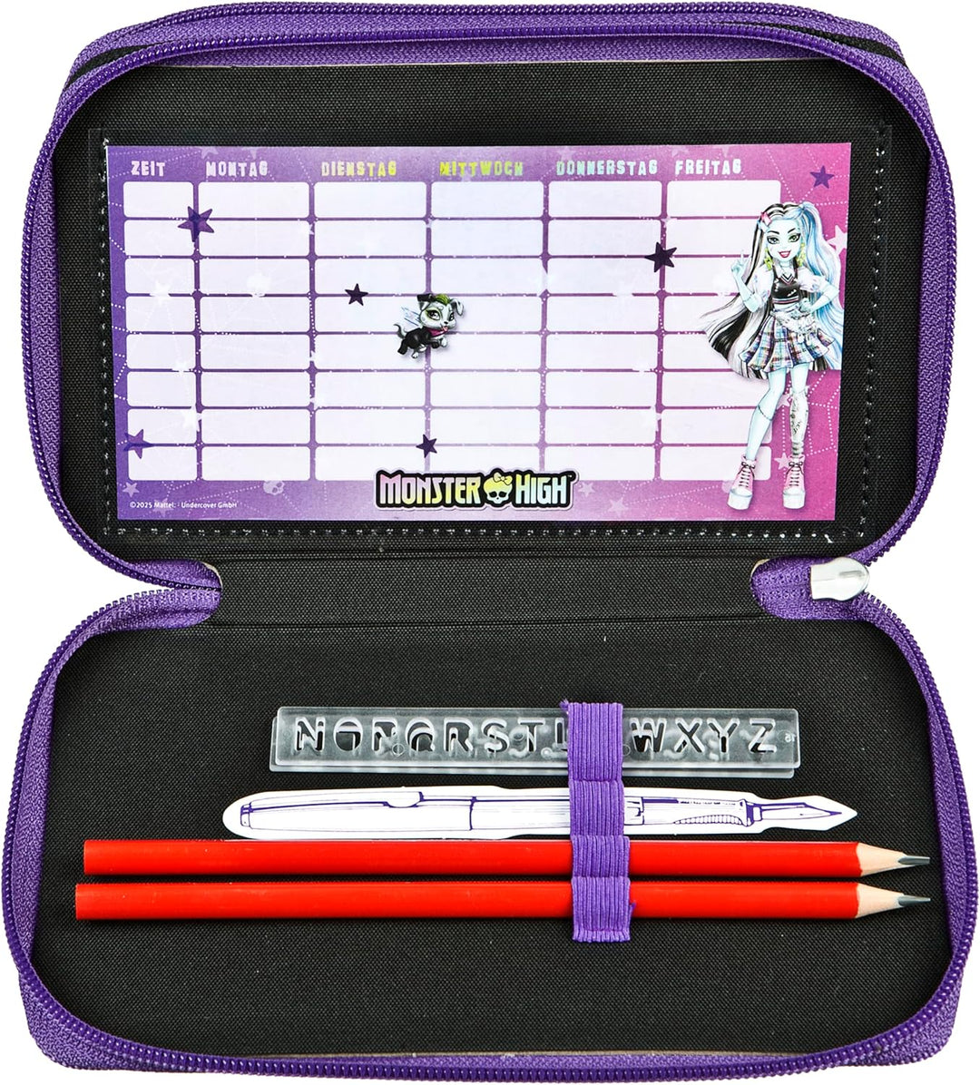 Scooli - Tripledecker Monster High - Gefülltes Schüleretui mit hochwertigen Stiften & Zubehör - Idea