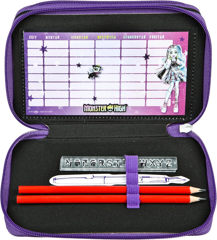 Scooli - Tripledecker Monster High - Gefülltes Schüleretui mit hochwertigen Stiften & Zubehör - Idea