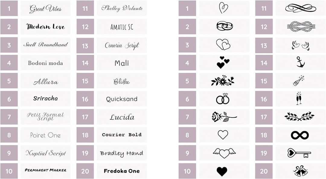 Gastgeschenke für Hochzeit mit 50 individuellen Namen oder Texten graviert - Personalisierte Glasstr