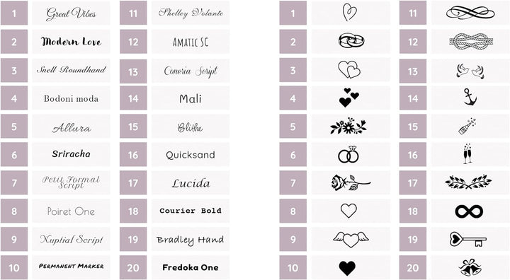 Gastgeschenke für Hochzeit mit 50 individuellen Namen oder Texten graviert - Personalisierte Glasstr