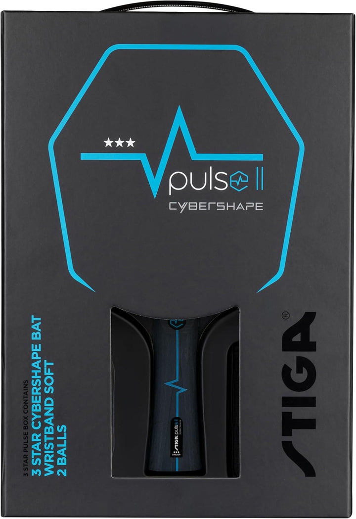 STIGA Tischtennis Set Pulse Box II 3-Star Cybershape - 3 Sterne ITTF-zugelassene Tischtennisschläger