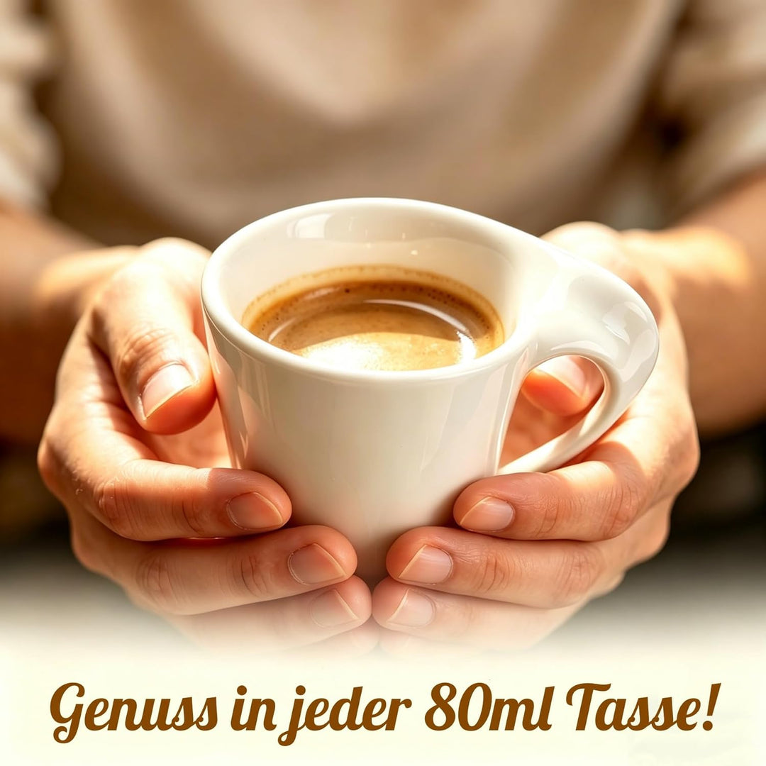 JUJOYBD Espressotassen Set mit Ständer, 6 x 80ml Porzellan Espresso Tassen mit Untertassen Set, Mokk