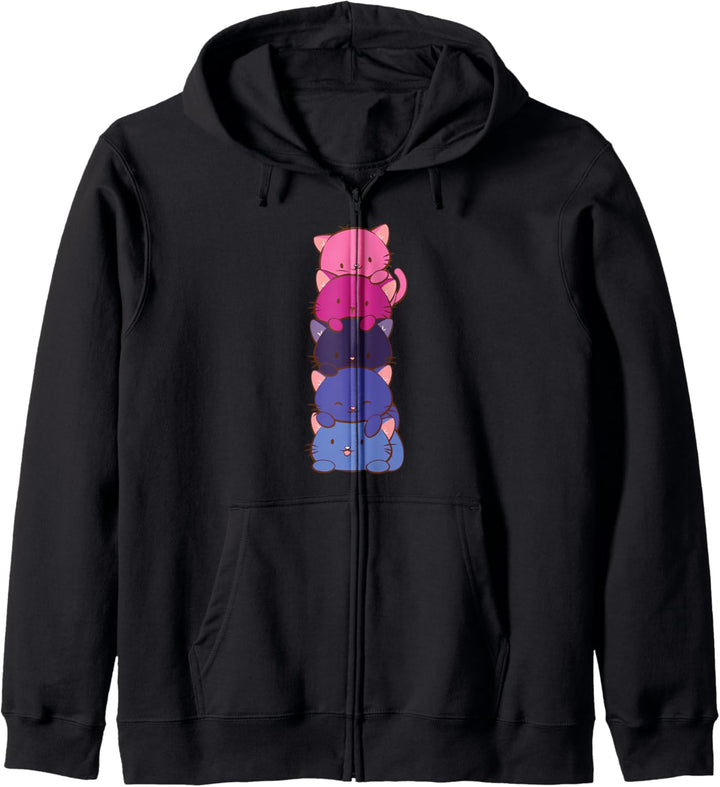 Omnisexual Pride Flag niedliche LGBTQ Kawaii Katze Kapuzenjacke