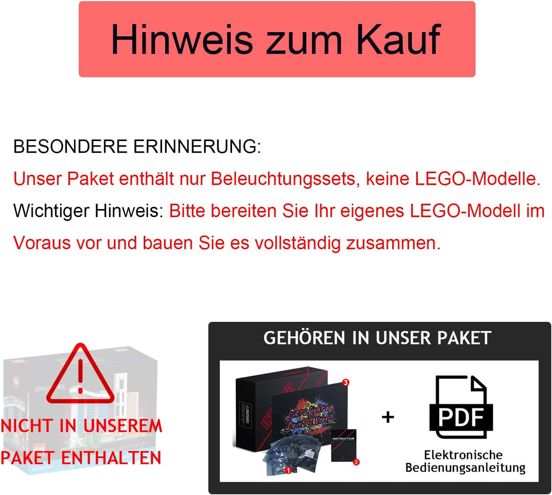 BrickBling LED-Beleuchtung für Lego 21057 Singapore Skyline Collectible Building Kit(Kein Lego-Model