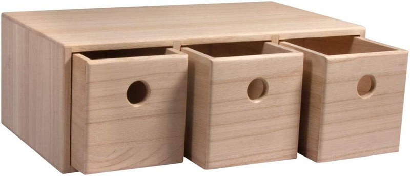 Rayher 62909505 Holzkommode mit 3 Schubladen, FSC 100%, natur, 32x18x11.5 cm, 32x18x11.5 cm