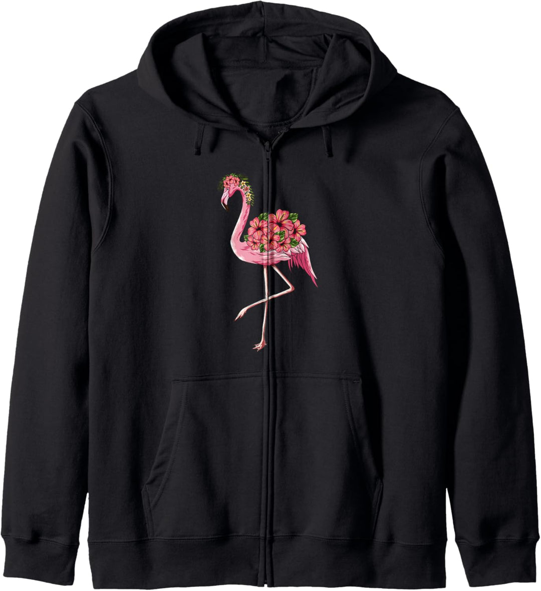 Süsse Flamingo-Blumen Sommer Tropische Geschenk Frauen Mädche Kapuzenjacke